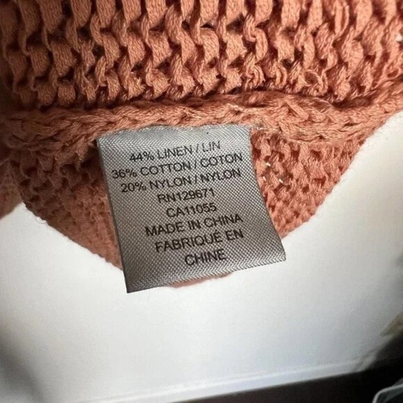 NWT 360 Sweater Linen Cotton Asymmetrical Open Knit Sweater - Picture 3 of 5